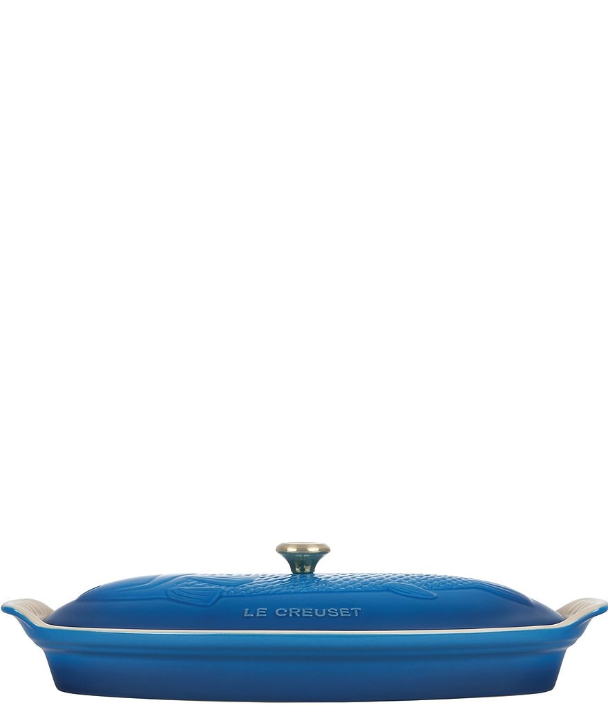 Le Creuset Indigo Blue Oval Baker Casserole Dish 14 Au Gratin Fish Baker