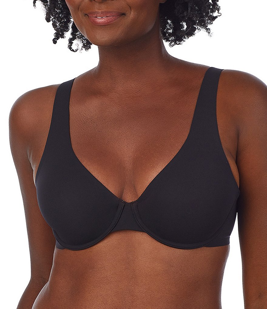 Le Mystere Bra Womens 40G Black Satin & Mesh Unlined Underwire Seamless  Moulded