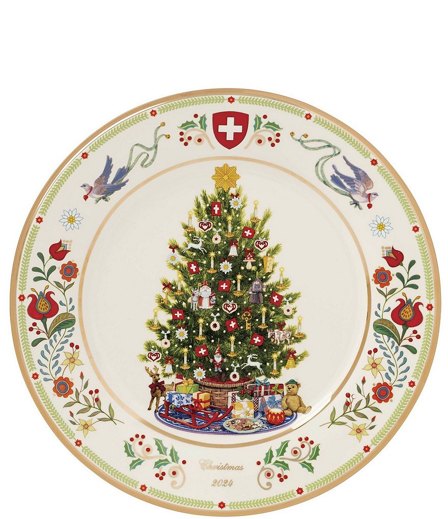 Lenox Christmas Trees Around The World Collector Plate 24 2024 Karat 2006 Japan