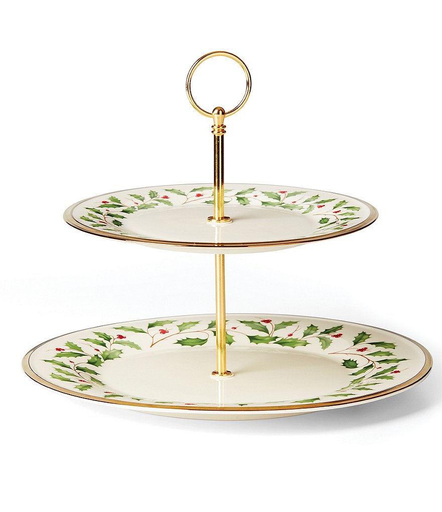 Lenox Holiday 2Tiered Serving Tray Dillard's