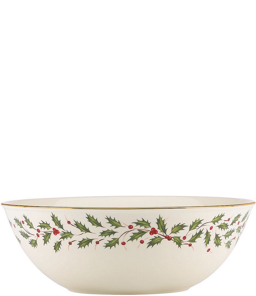 Lenox Holiday Floral Motif Large Serving Bowl