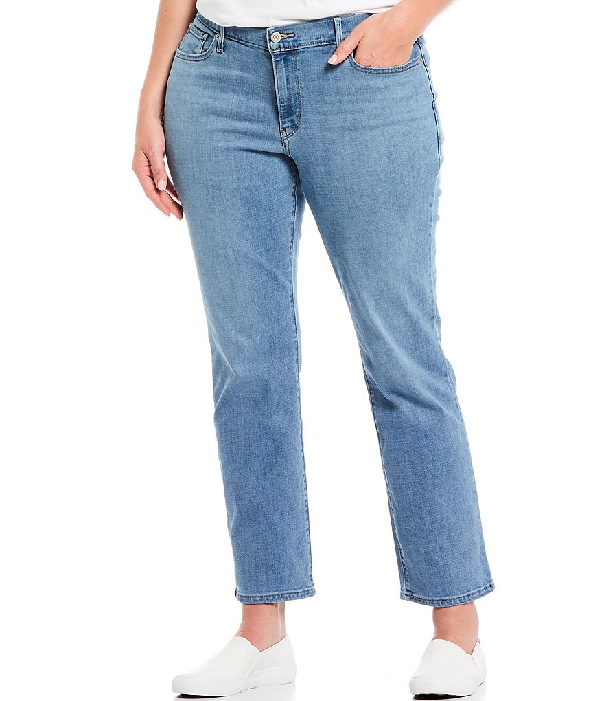 Levi's® 414 Plus Size Classic Mid Rise Straight Leg Stretch Denim Jeans |  Dillard's