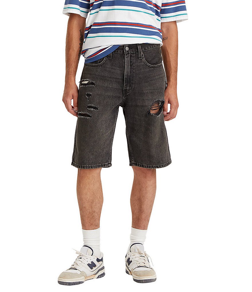 Levi's® 469 Loose Fit Destructed 12 Inseam Denim Shorts