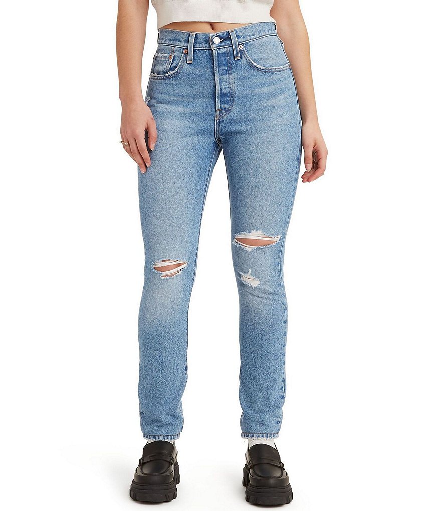Levi's® 501 Destructed High Rise Skinny Jeans | Dillard's