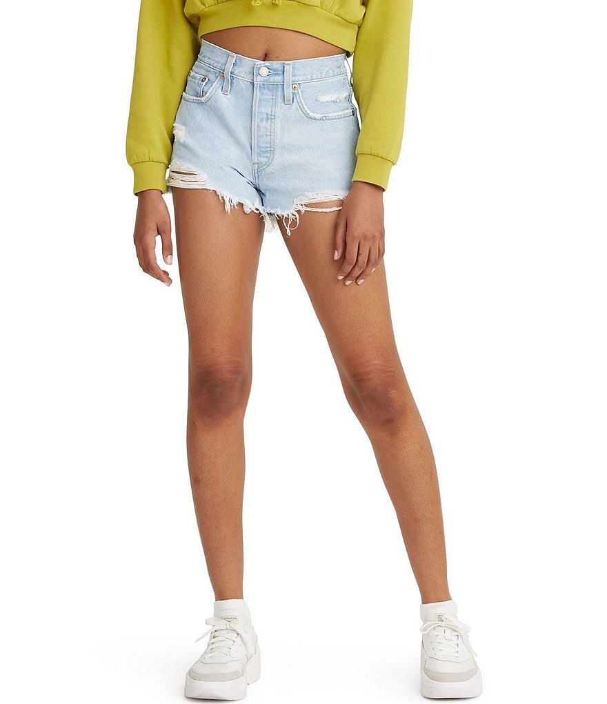 LEVI'S 501 High Rise Womens Denim Shorts - Ojai Top - LIGHT DESTRUCT |  Tillys | Cutie clothes, Cute preppy outfits, Denim shorts women