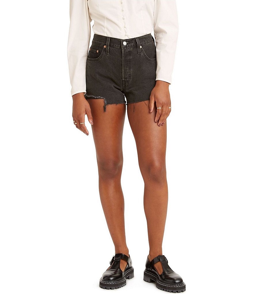 levi's 501 high rise shorts black