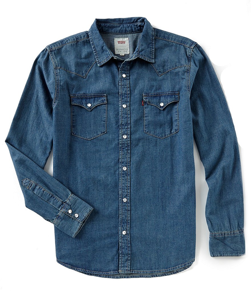 Levi's Young Men's Slim Fit Barstow Solid Snap-Front Denim Shirt