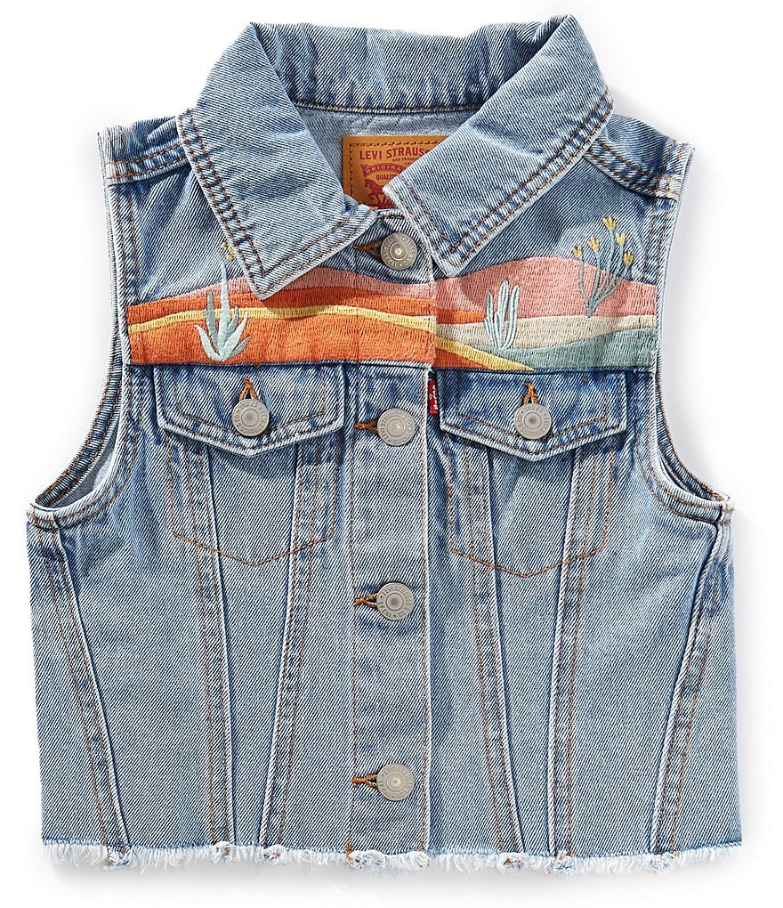 Levi's® Big Girls Sleeveless Embroidered Denim Vest | Dillard's