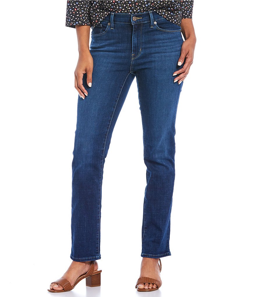 Levi's® Classic Straight Leg Mid Rise Stretch Denim Jeans | Dillard's