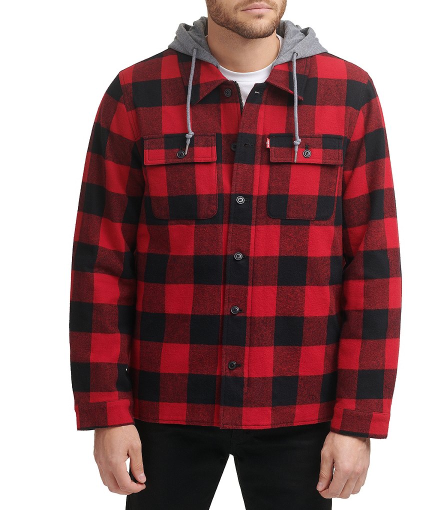 Levi s Sherpa Lined Classic Flannel Plaid Shirt Jacket