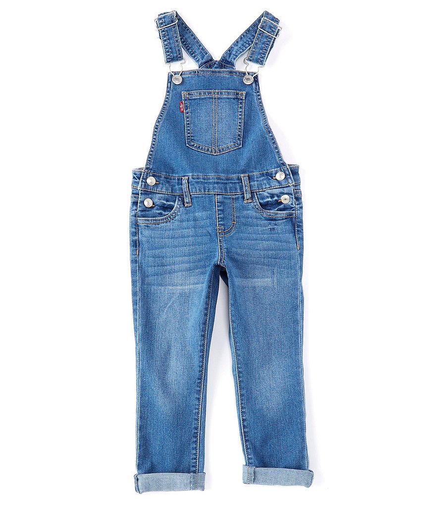 Levi's® Little Girls 4-6X Stretch Denim Overalls | Dillard's