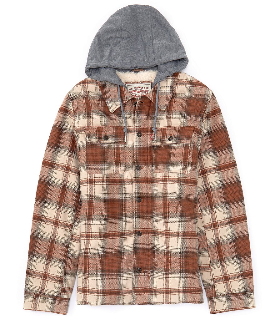 Levi's® Faux Sherpa Lined Plaid Shirt Jacket | Dillard's