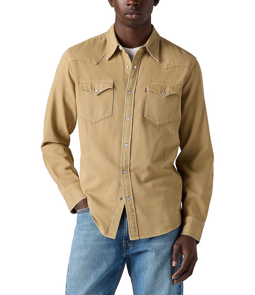Levi's Men's Classic Standard Fit Western Shirt - Harv Gold - M, image size:880x1020