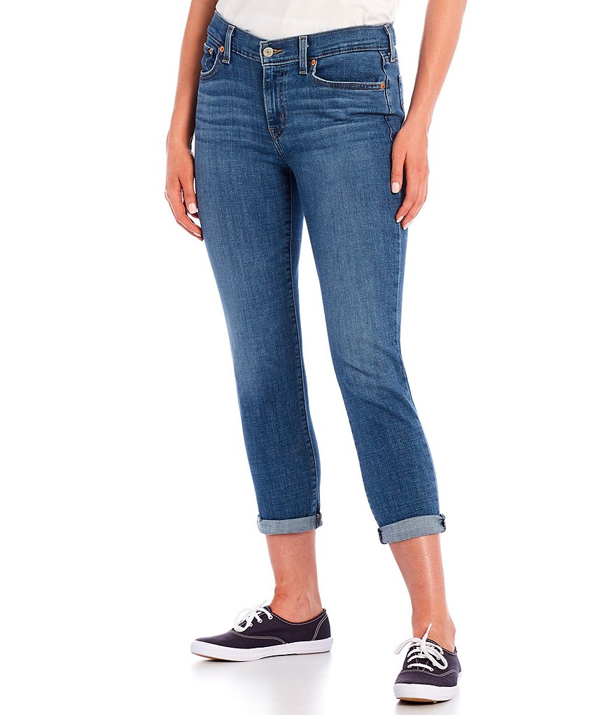 Levi's® Mid Rise Tapered Leg Rolled Hem Stretch Denim Jeans | Dillard's