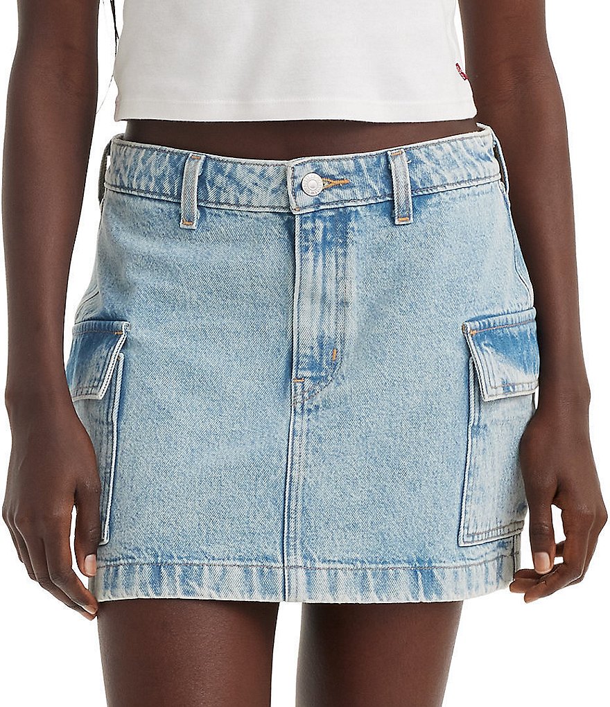 Elastic Waist Denim Skirt With Pockets by Levi’s Misses main image 0