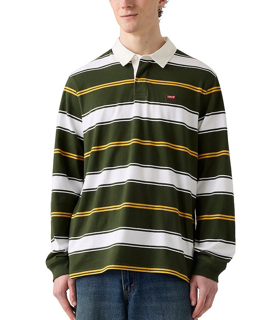 BELVET Striped Rugby Shirt Mサイズ Engineered Long Sleeve Striped Rugby Jersey by Canterbury H125