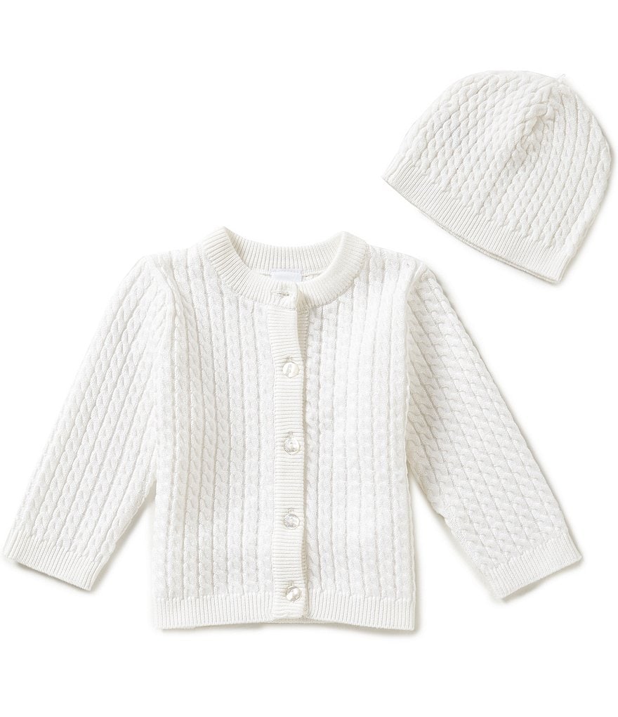 Little Me Baby 3-12 Months Huggable Cable-Knit Sweater and Hat Set ...