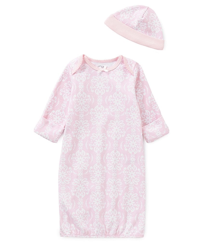 Little Me Baby Girls Newborn-3 Months Damask Print Gown & Hat Set ...