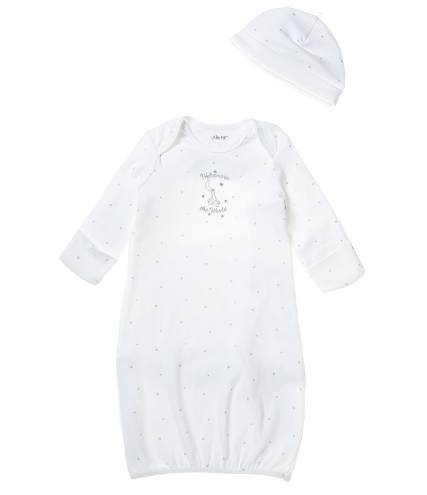 Little Me Baby Welcome World Sleeper Gown and Hat | Dillard's