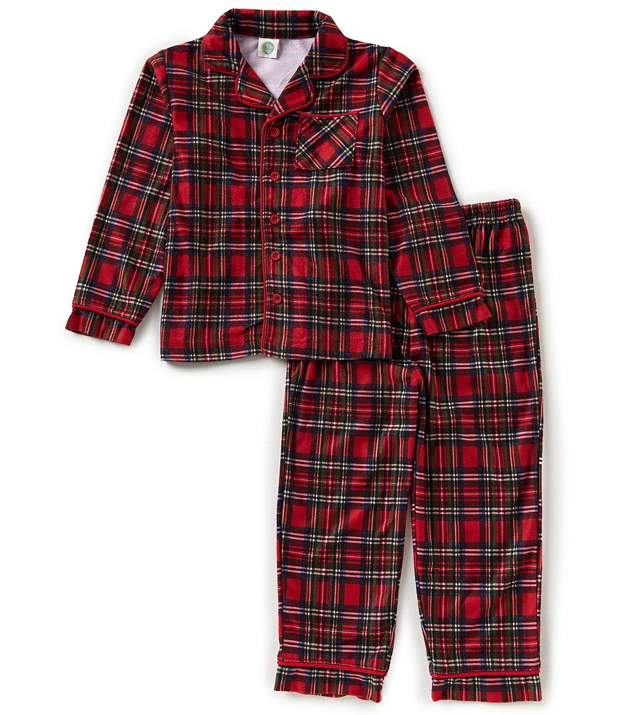 Little Me Little Boys 2T-4T Christmas Plaid Pajama Top 