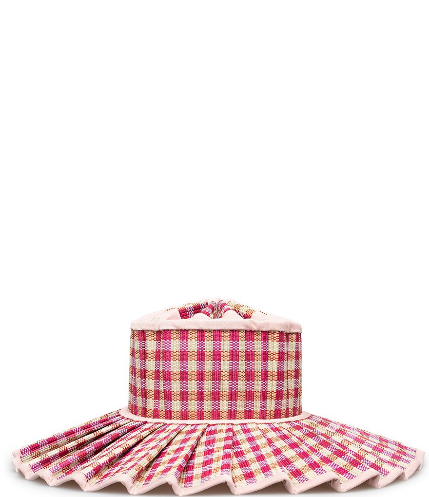 Lorna Murray Gingham Island Capri Maxi Pleated Sun Hat