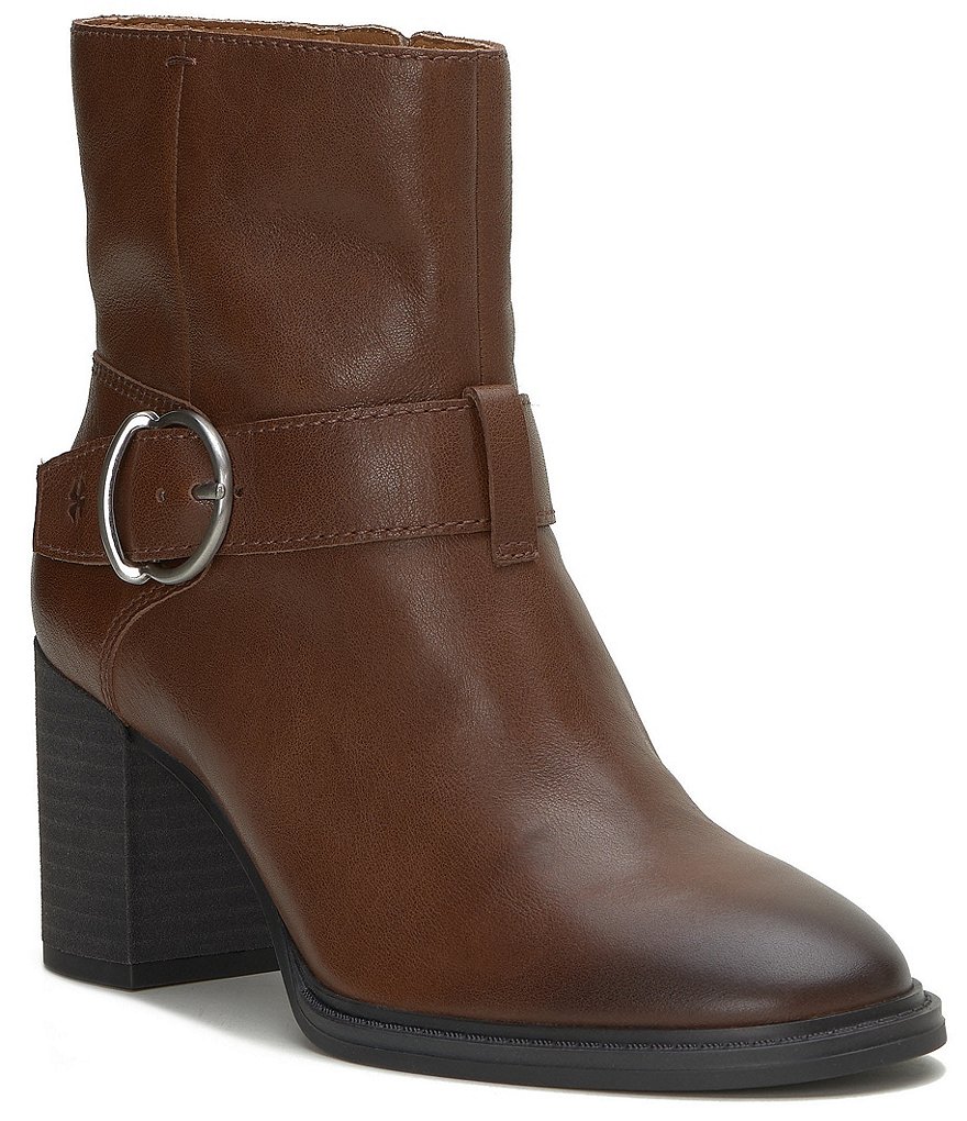 Lucky Brand Achelle Leather Mid Heel Side Buckle Booties Dillard s