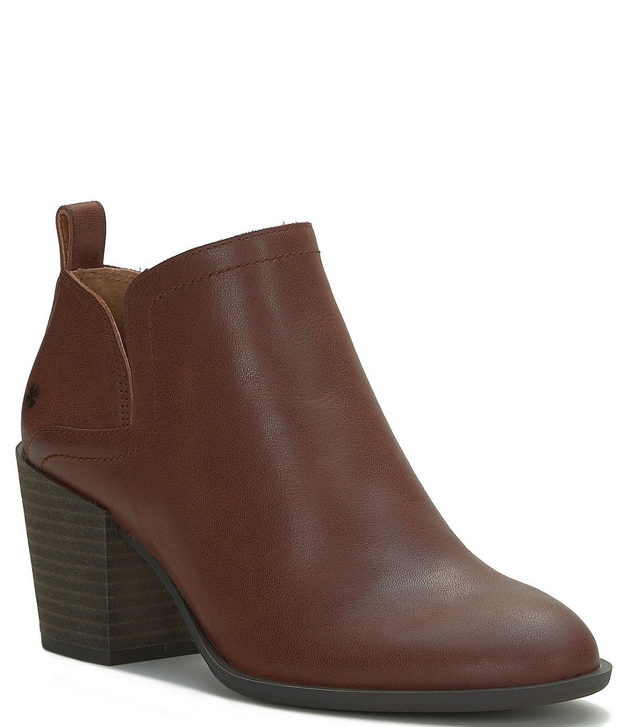 Lucky Brand Branndi Leather Side Dip Booties Dillard s