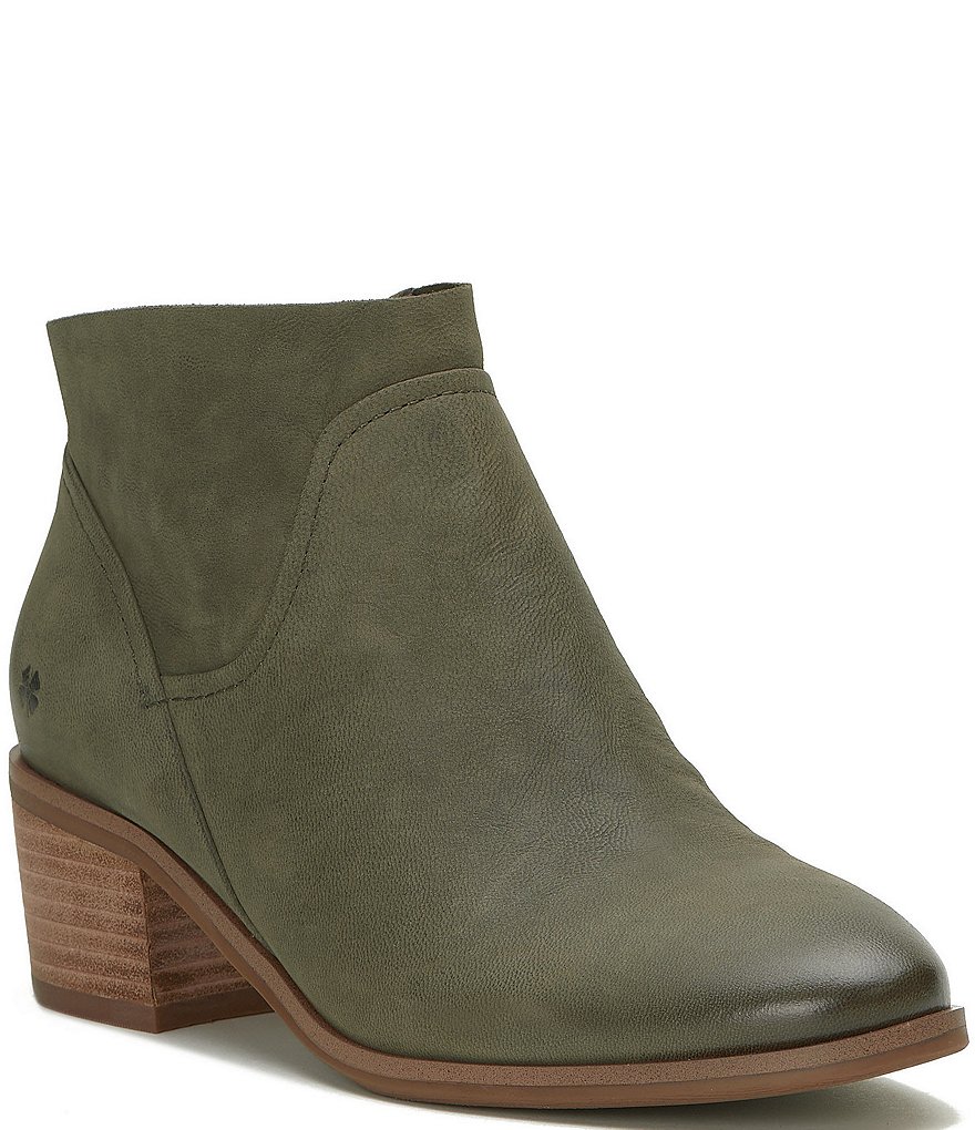 n.d.c. Claire Zip Booties Womens 8.5, 39 EU Olive Green Suede Leather Hand  Made