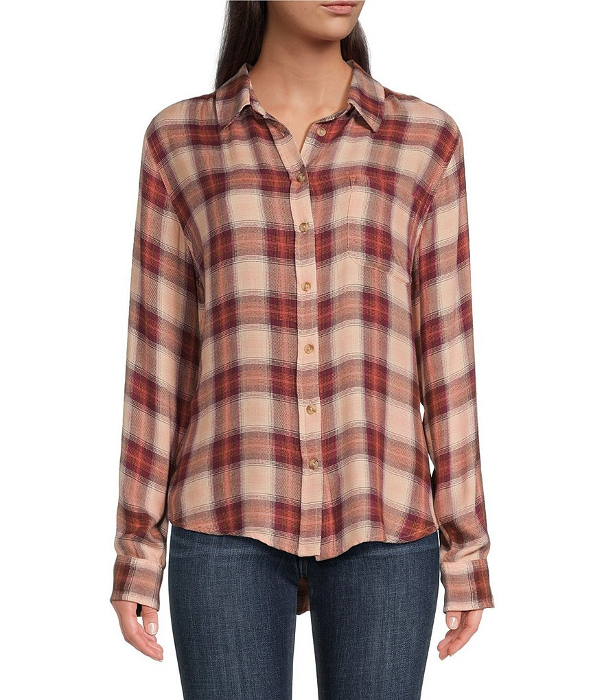 CLOUD PLAID BOYFRIEND FLANNEL SHIRT