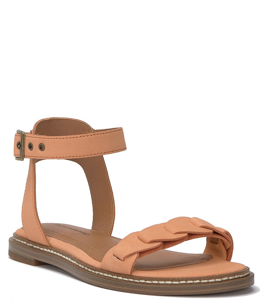 Lucky Brand Kyndall Leather Ankle Strap Flat Sandals