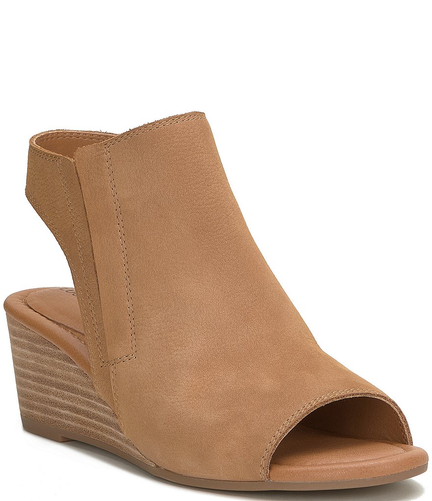 Lucky brand deals peep toe wedges