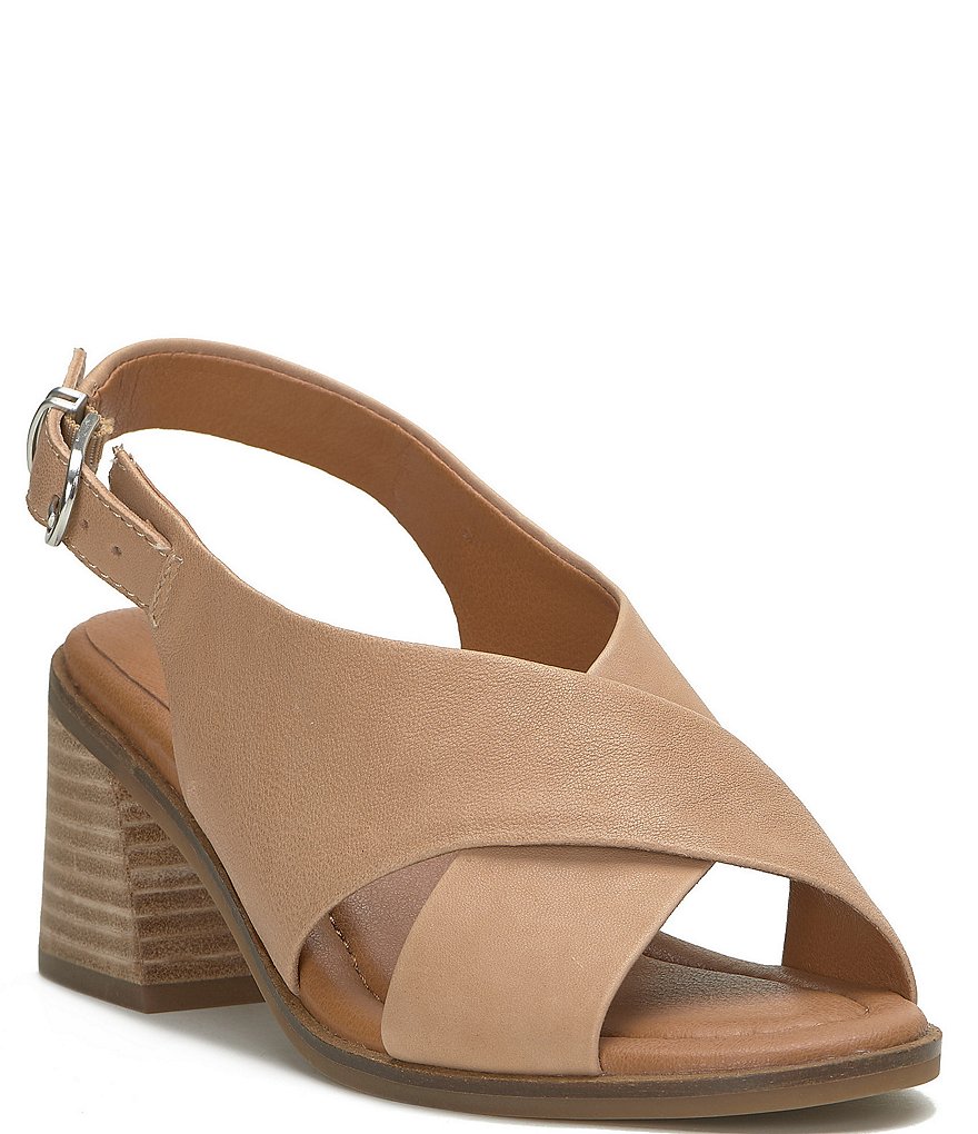 Lucky Brand Rhidlee Leather Heel Slingback Sandals | Dillard's