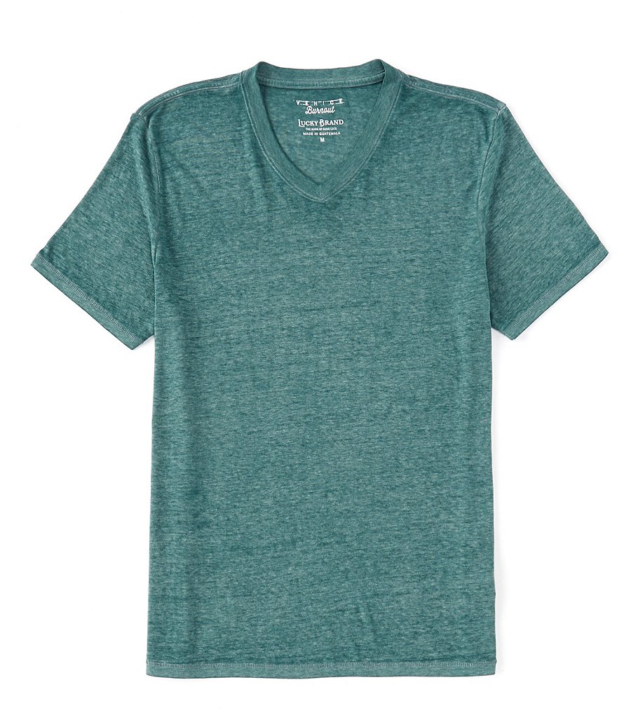 Lucky Brand Short Sleeve Burnout V-Neck T-Shirt | Dillard's