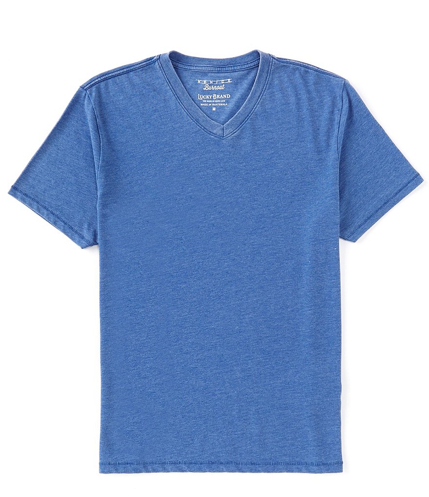 Lucky Brand Short Sleeve Venice Burnout Notch Neck Henley T-Shirt, Dillard's