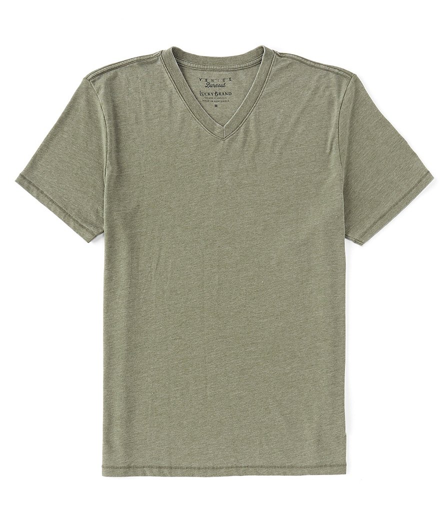 Buy Lucky Brand Men's Short Sleeve V Neck Burnout T Shirt, June Bug, XXL at