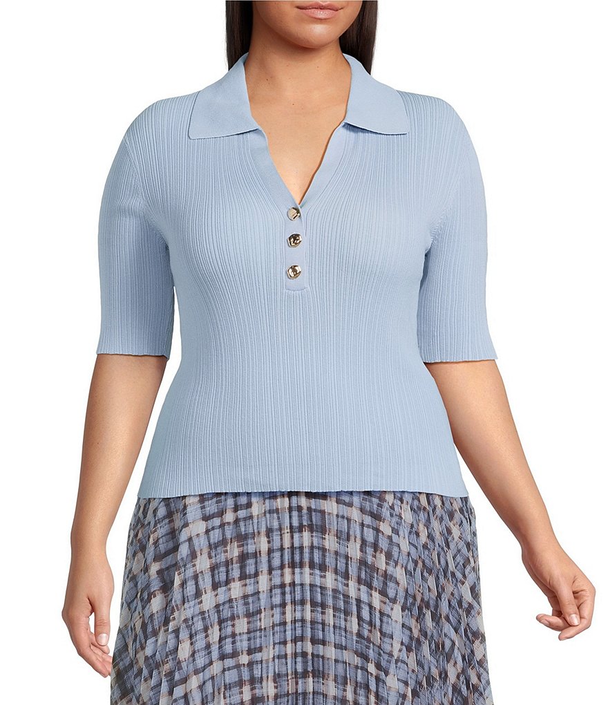 Lucy Paris Plus Size Callan Short Sleeve Sweater | Dillard's