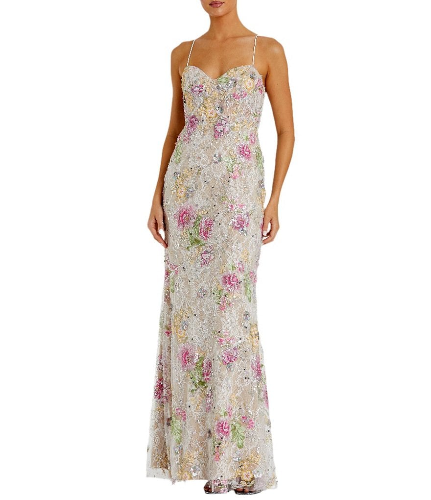 パーティードレス MAC DUGGAL Rhinestone Sweetheart Column Gown MAC DUGGAL 67812 Black Rhinestone Embellished V-Neck Gown