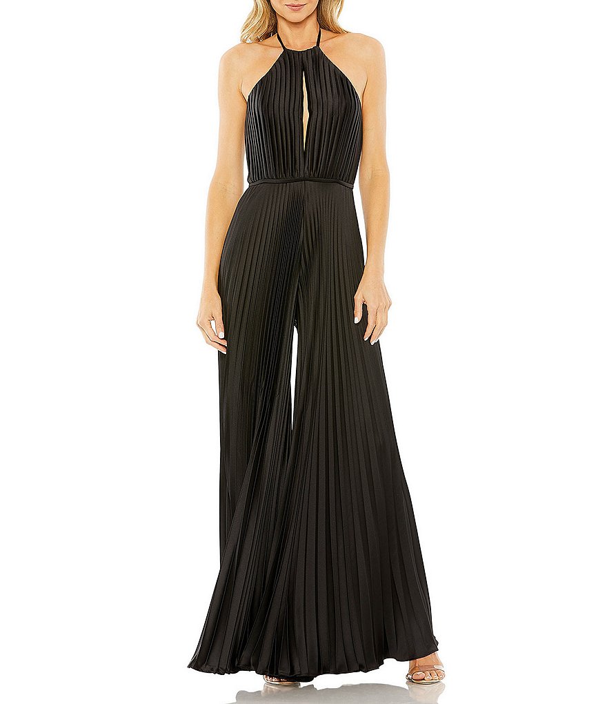 Mac Duggal Halter Neck Pleated Jumpsuit Dillards