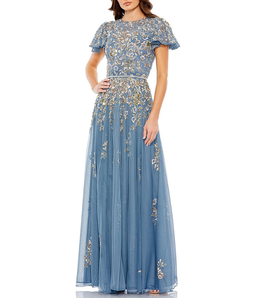 【Mac Duggal】Embellished Illusion Butterfly Gown 関税送料込 $698 Mac Duggal Floral Embellished Illusion Butterfly Sleeve