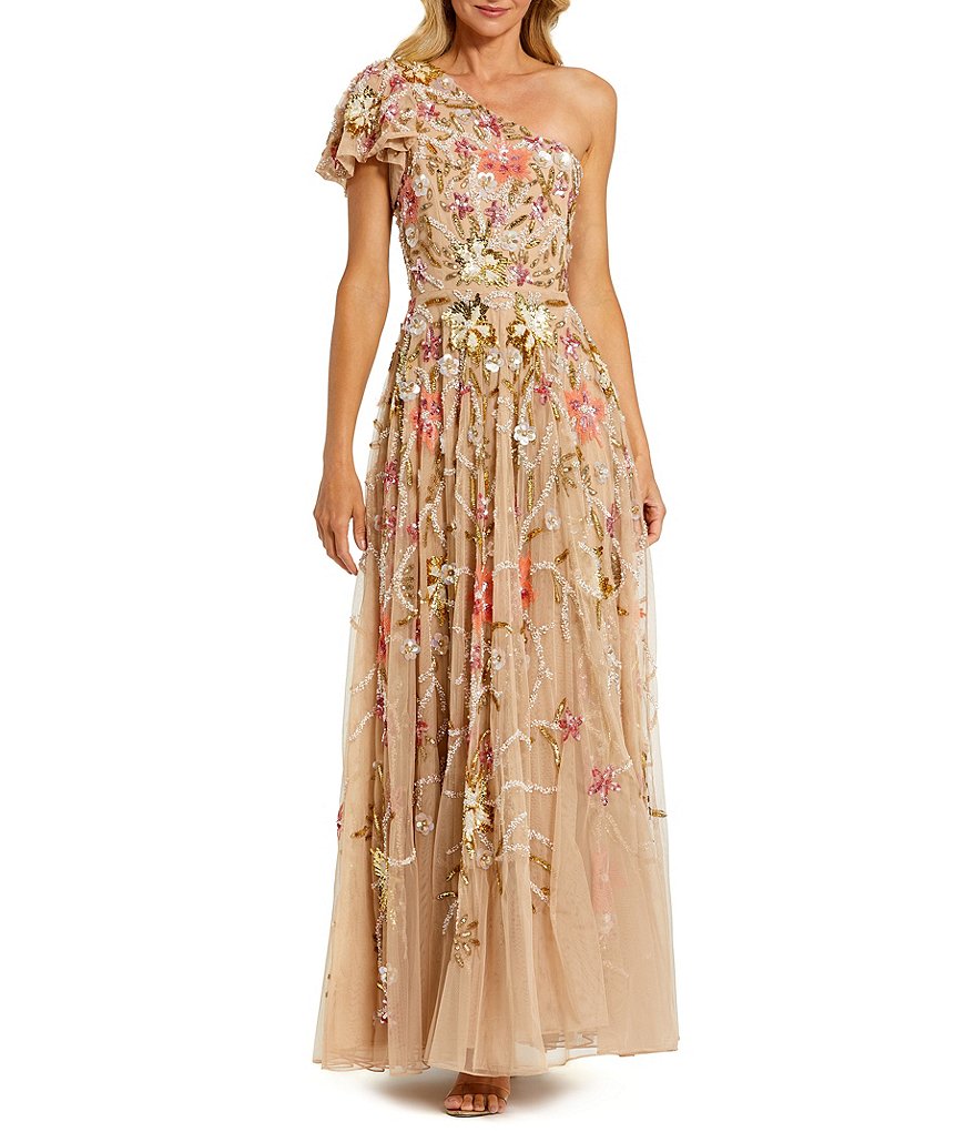 パーティードレス MAC DUGGAL Sequin One Shoulder Sheath Gown Mac Duggal Sequin One Shoulder Sheath Gown on SALE | Saks