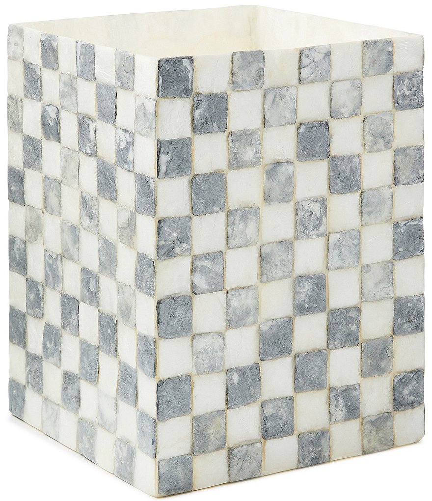 MacKenzie-Childs Check Capiz Waste Bin