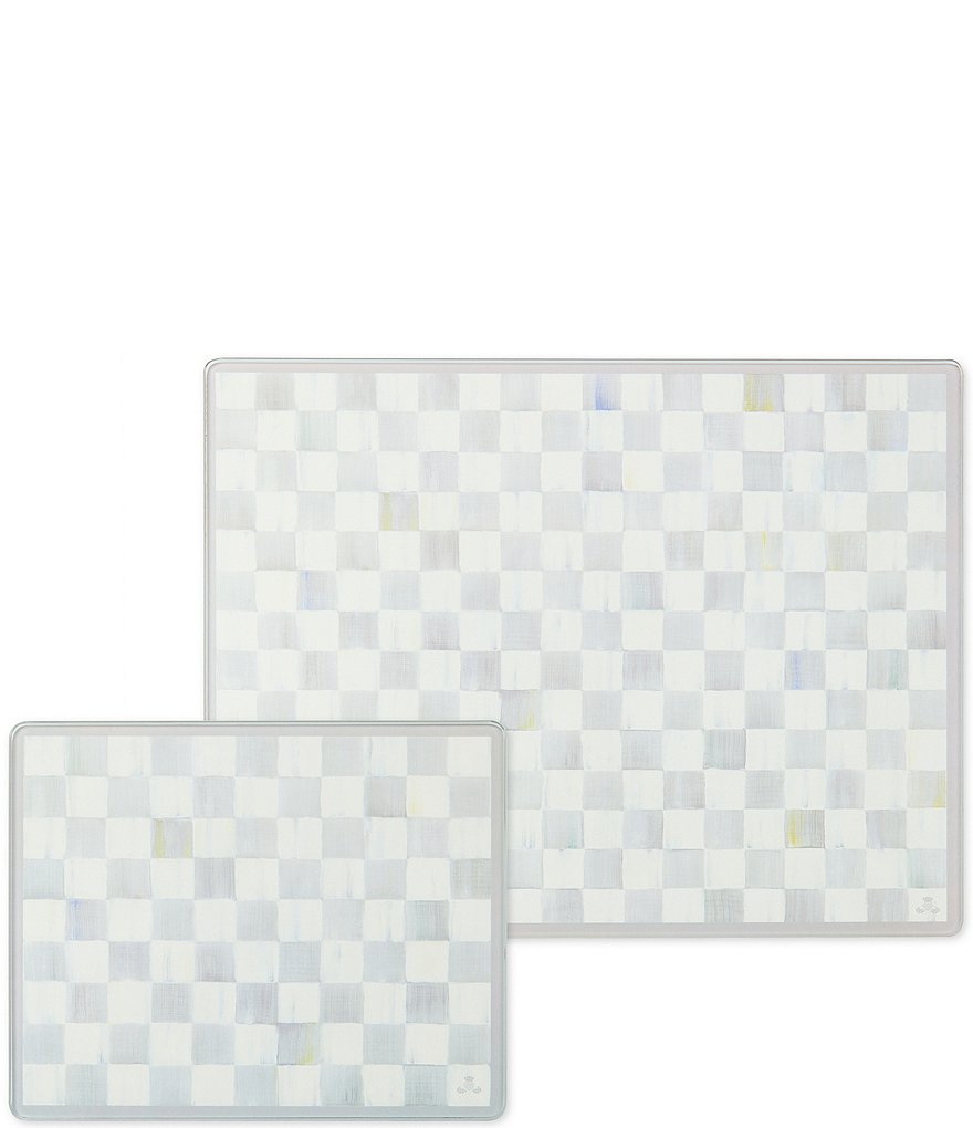 MacKenzie-Childs Check Tempered Glass Cutting Board, Set of 2