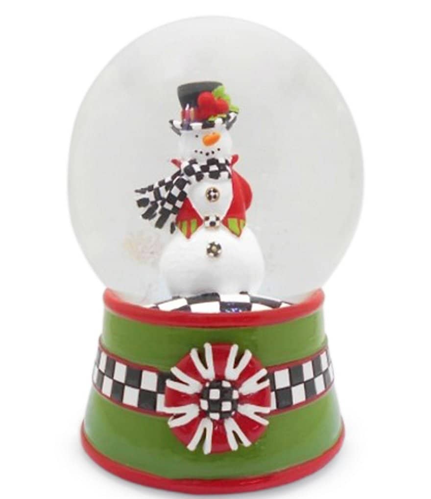MacKenzie-Childs Snowman Check Print Snow Globe