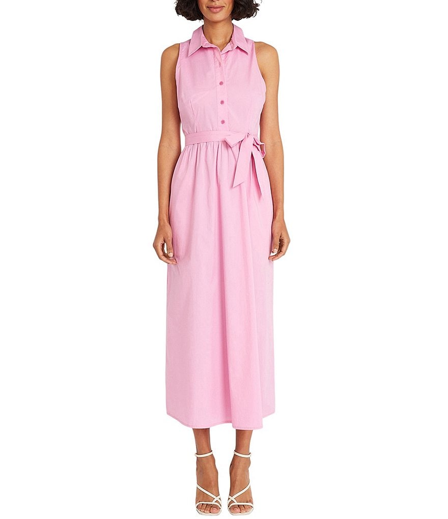A Loves A Crew Neck Sleeveless Cutout Poplin A Line Midi Dress | Dillard's