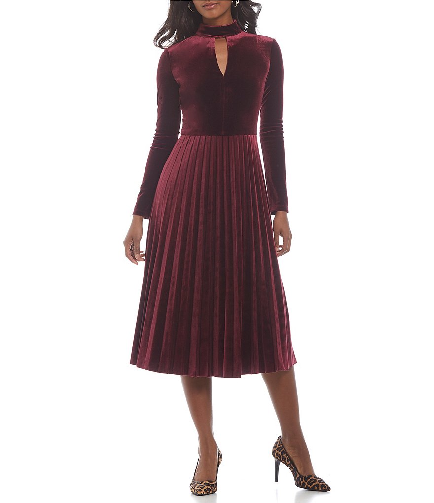 Maggy London Off the Shoulder Crepe Lace Midi Dress | Dillards