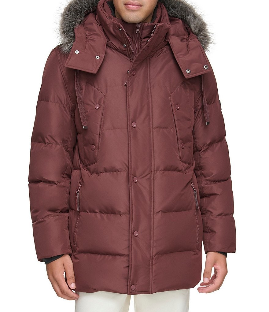 Genuine fox fur trim down parka andrew marc online