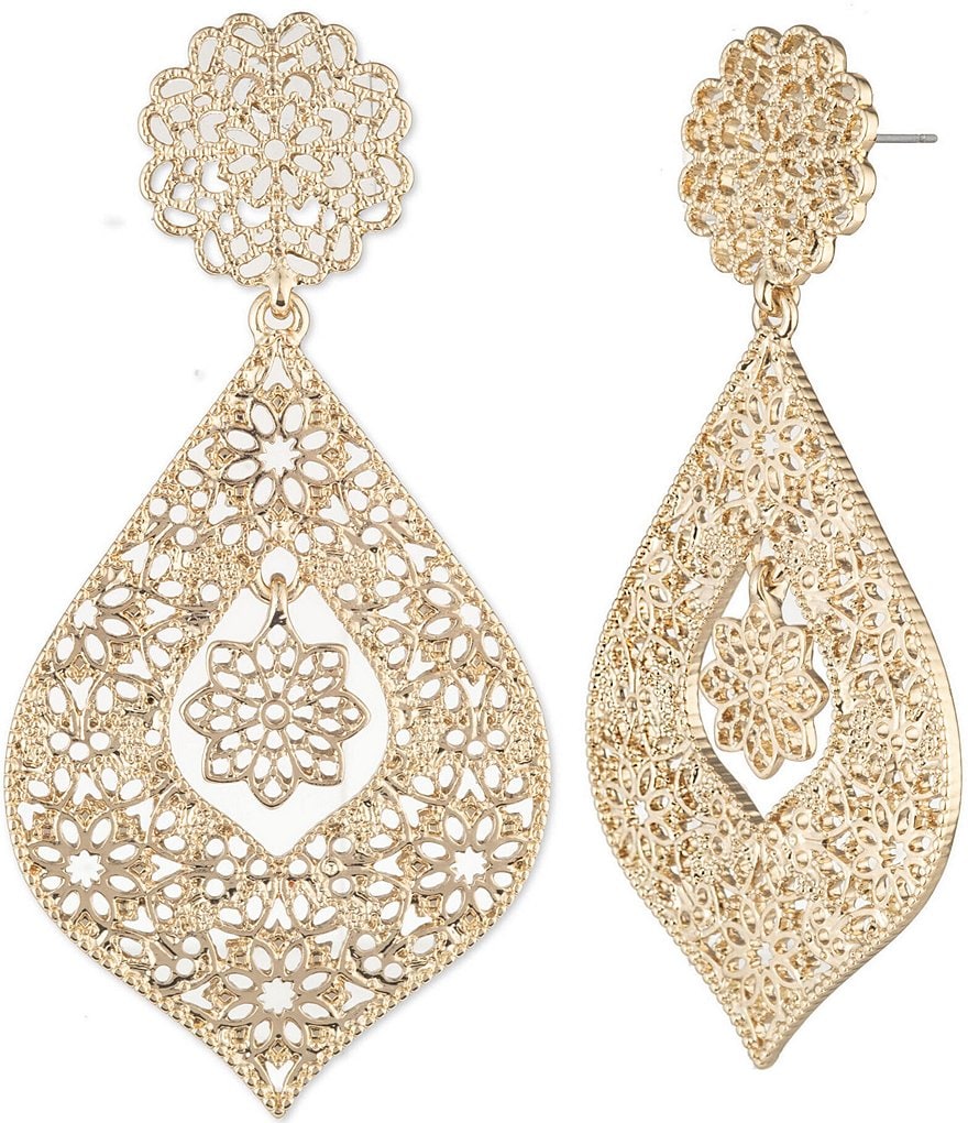 Marchesa Large Filigree Drop Earrings | Dillard's