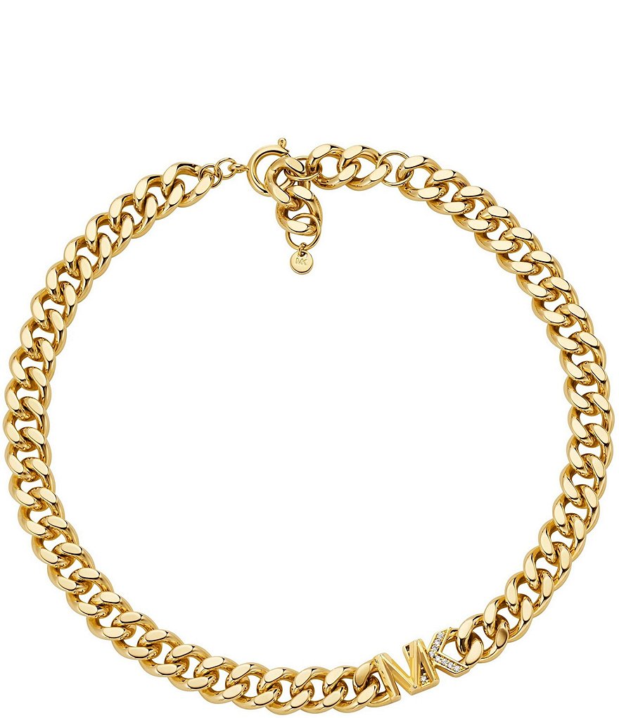 Michael Kors 14K Gold-Plated Statement Logo Collar Necklace | Dillard's