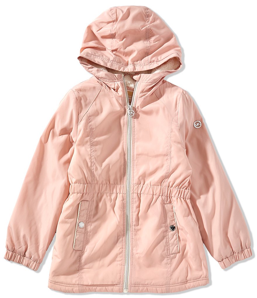 Michael Kors Big Girls Plush Lined Anorak Rain Jacket