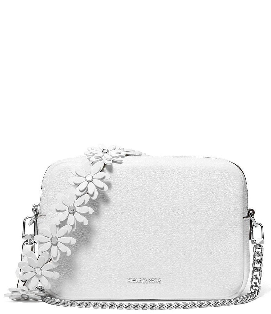 ◆断捨離レザーショルダーバッグ ホワイト/ブルーM45595 Michael Kors Bryant Medium Double Zip Camera Crossbody Bag | Dillard's